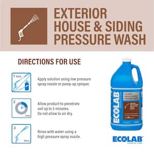1 Gal. Exterior House and Siding Pressure Wash Concentrate Cleaner; Removes Algea, Mold and Mildew (2-Pack)