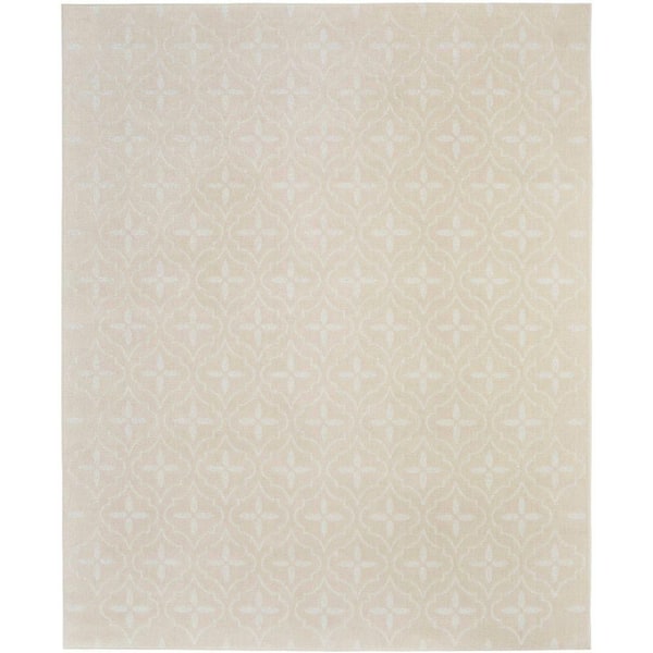 Nourison Essentials Ivory Beige 6 ft. x 9 ft. Moroccan Contemporary Area Rug