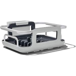 Aluminum Extendable Over-The-Sink Dish Rack with Removable Utensil Cup
