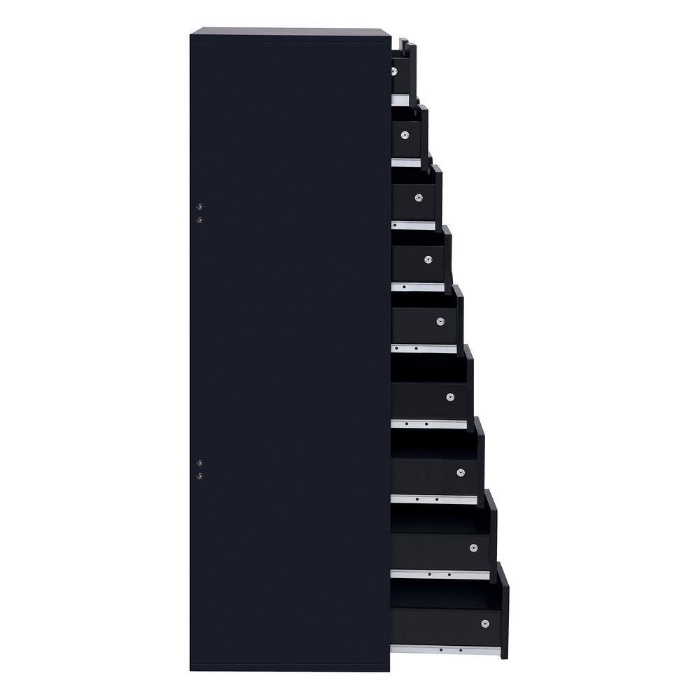 Black Mobile 9-Drawer Water Resistant Office Storage Cabinet