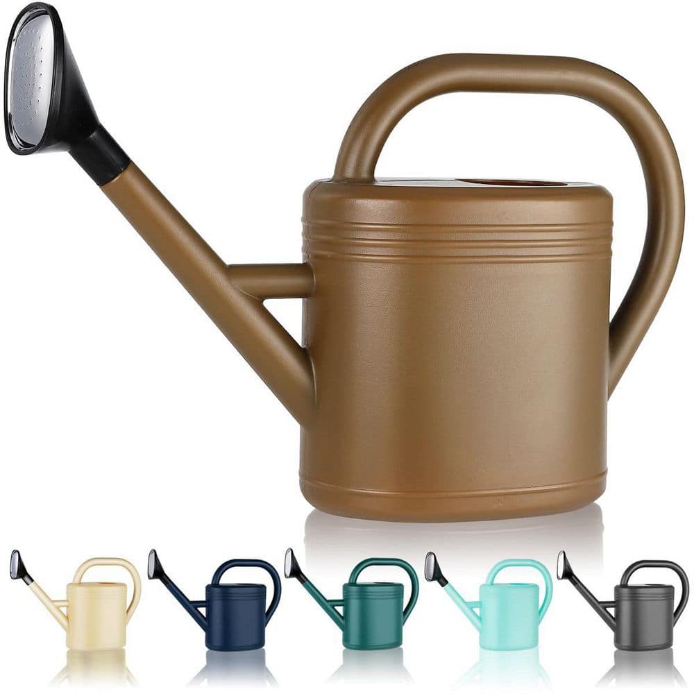 Brown 1 Gal.  Garden Watering Cans Large Long Spout with Sprinkler Head