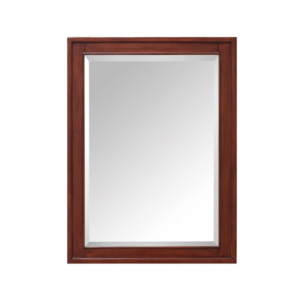 Tobacco Brown 24" x 32" Wooden Framed Mirror Cabinet