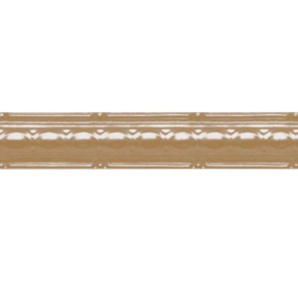 Shanko 2-1/2 in. x 4 ft. Satin Brass Nail-up/Direct Application Tin Ceiling Cornice (6-Pack)