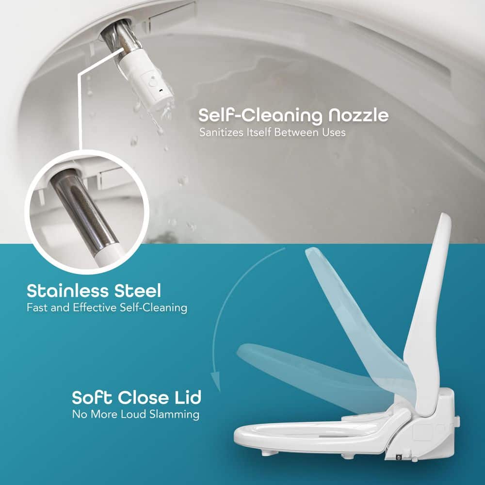 BidetMate 1000 Series White Elongated Heated Smart Toilet Seat