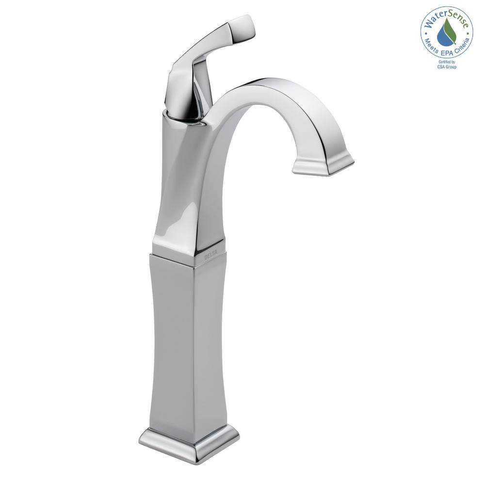 Chrome Single Hole Vessel Bathroom Faucet with Brass Construction