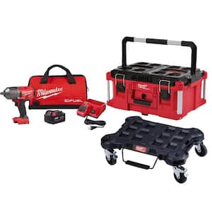 M18 FUEL 18- V Lithium-Ion Brushless Cordless 1/2 in. Impact Wrench Kit with PACKOUT Tool Box and Dolly