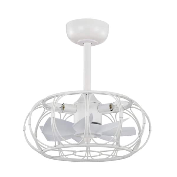 Warehouse of Tiffany Eoin 17.3 in. 4-Light Indoor White Finish Ceiling Fan with Light Kit