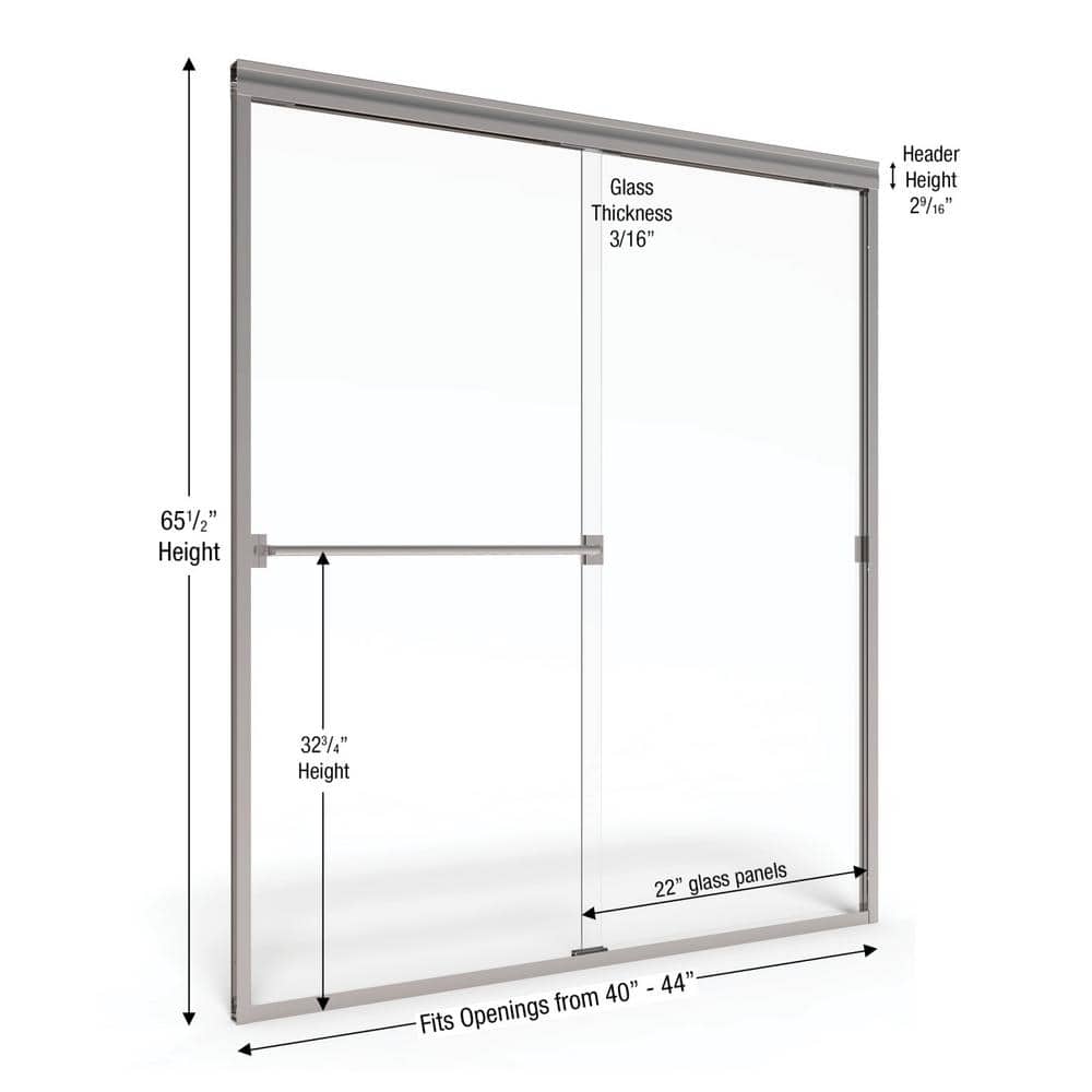 Classic Chrome Semi-Frameless Sliding Shower Door with Obscure Glass
