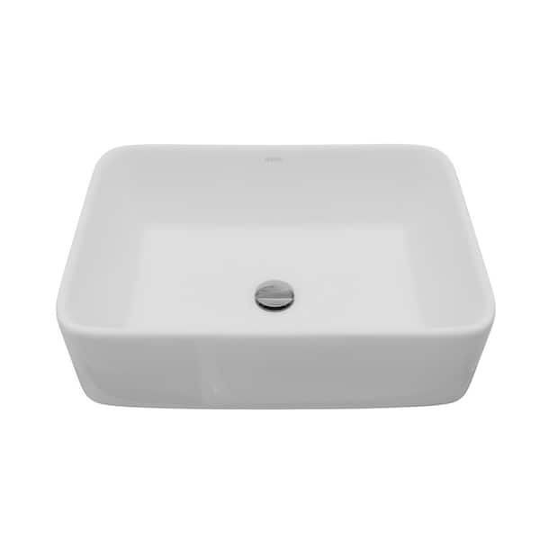 Valera 19 in. Vitreous China Vessel Bathroom Sink in White
