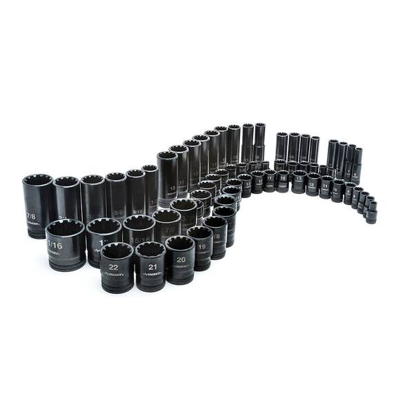 Husky - 1/4 in., 3/8 in. and 1/2 in. Drive 100-Position Universal SAE and Metric Mechanics Tool Set (105-Piece)