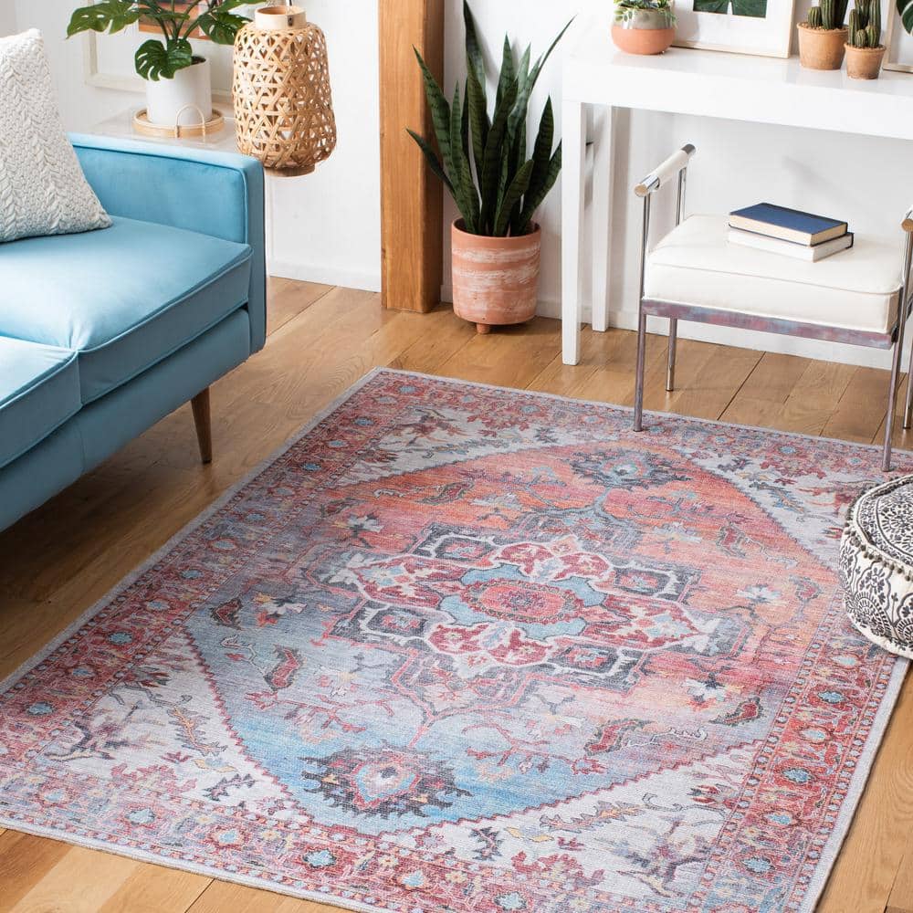 Handmade Red Viscose Chenille 4' x 6' Rectangular Rug