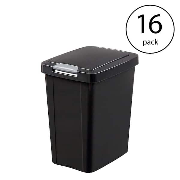 Sterilite 7.5 Gallon TouchTop Wastebasket with Titanium Latch, Black
