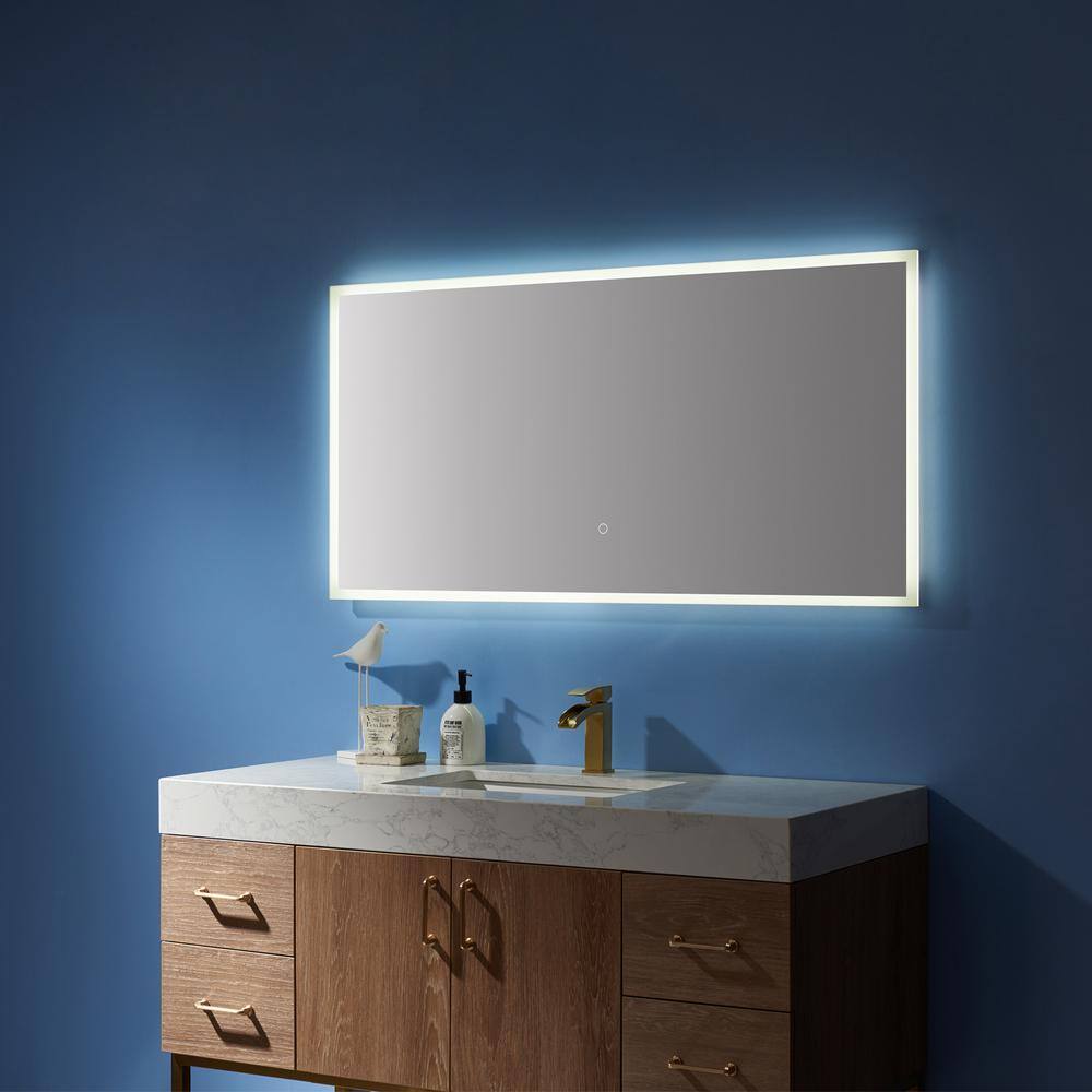 48" Frameless Rectangular LED Bathroom Vanity Mirror