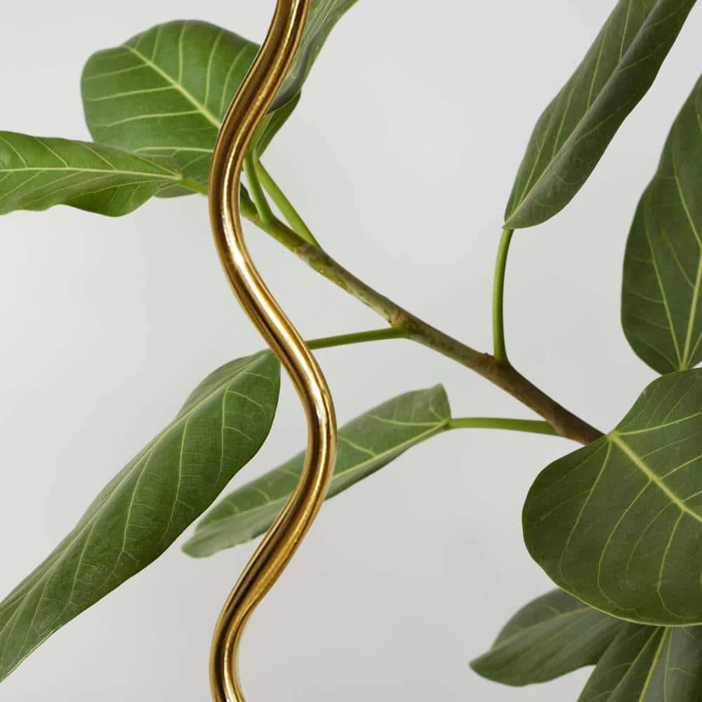 Squiggle Brass 62" Floor Lamp with Ivory Empire Shade