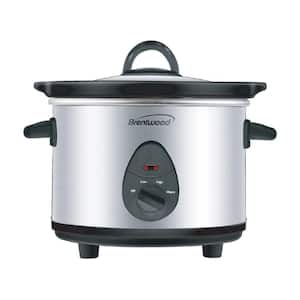 1.5 qt. Silver Slow Cooker in Stainless Steel with 3 Settings