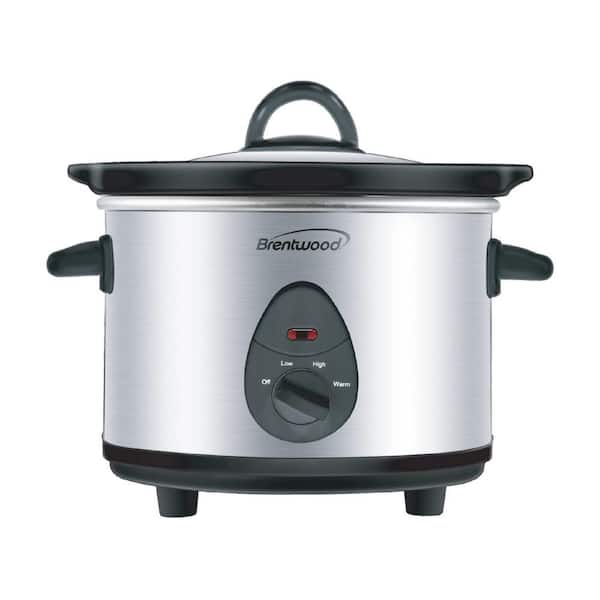 Brentwood 1.5 qt. Silver Slow Cooker in Stainless Steel with 3 Settings