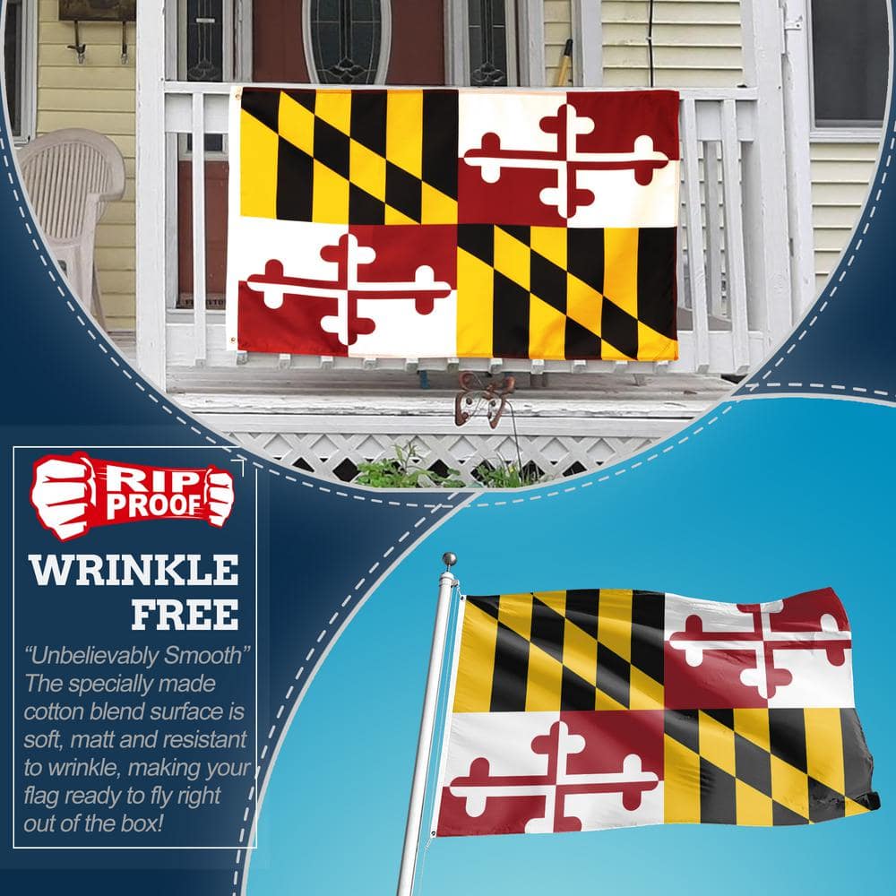 Rip-Proof Double Sided 3-Ply Maryland State Flag 3x5 Foot