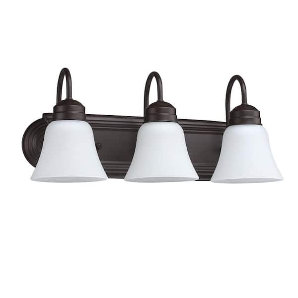 Avex 3-Light Old Bronze Wall Sconce with Frosted Glass Shade