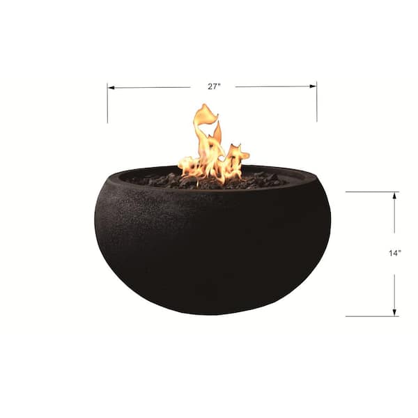 Carson Round Natural GAS Fire Pit in Fog Stone Gray | Arhaus