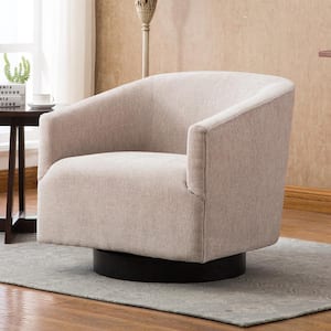 Geneva Oatmeal Polyester Club Chair with Swivel (Set of 1)