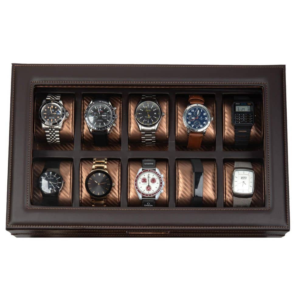 Mariner Men's Watch Box, PU Leather Organizer for Large Watches