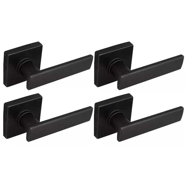 Defiant Westwood Matte Black Hall/Closet Door Lever with Square Rose (4 ...