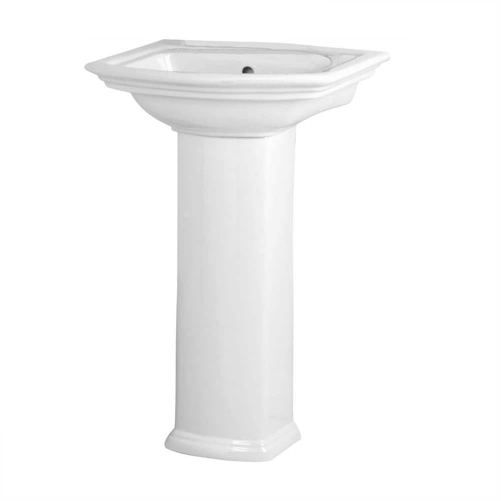 Washington 460 Vitreous China Pedestal Combo Bathroom Sink In White 3 381wh The Home Depot