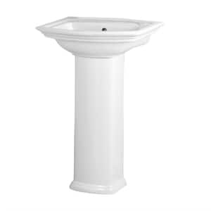 Washington 460 Vitreous China Pedestal Combo Bathroom Sink in White