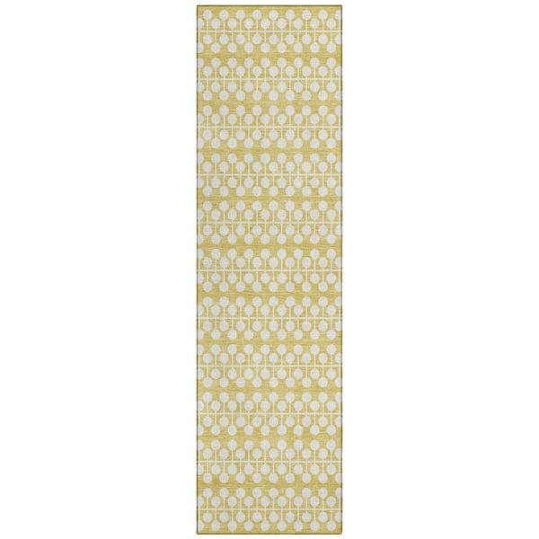 Addison Rugs Chantille Machine Washable Indoor/Outdoor Abstract ACN2247 Gold 2 ft. 3 in. x 7 ft. 6 in. Runner Rug