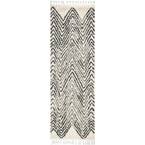 Amanda Moroccan Chevron Tassel Off-White 3 ft. x 10 ft. Runner