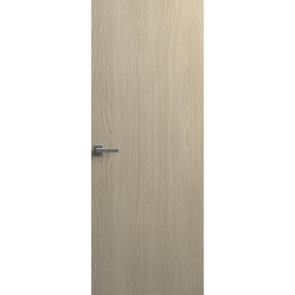 Sartodoors 32 in. x 96 in. Unassembled Right-Hand/Inswing Oak Color Flush Mount Hidden Door with Silver Hinge Finish