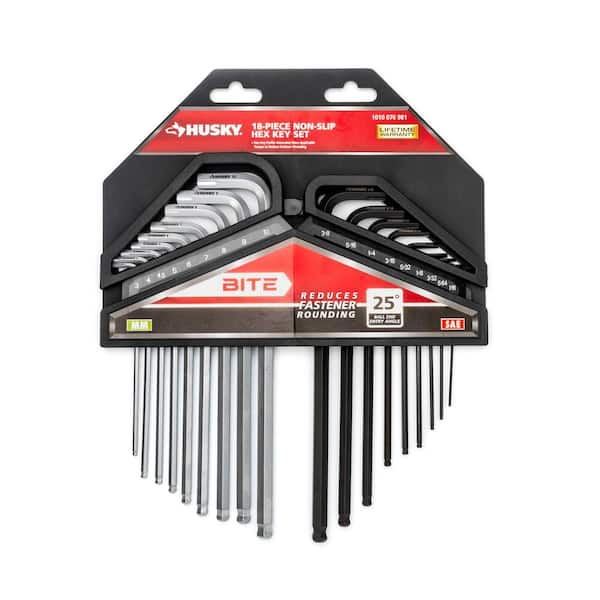 BITE SAE/Metric Non-Slip Hex Key Set (18-Piece)