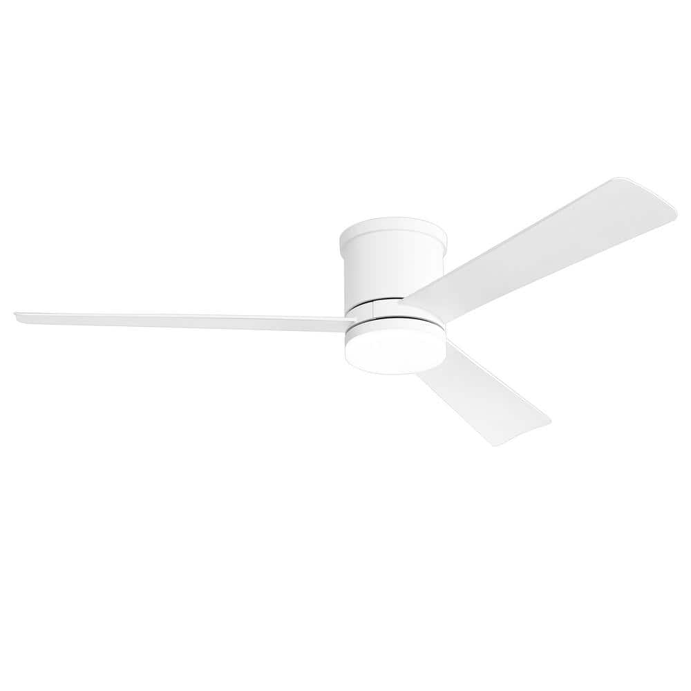 Triplex 52 in. Indoor Propeller White Ceiling Fan with Adjustable White Integrated LED with Remote Included -  Lamober, ZY240INC25-AW