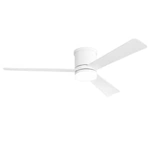 Triplex 52 in. Indoor Propeller White Ceiling Fan with Adjustable White Integrated LED with Remote Included