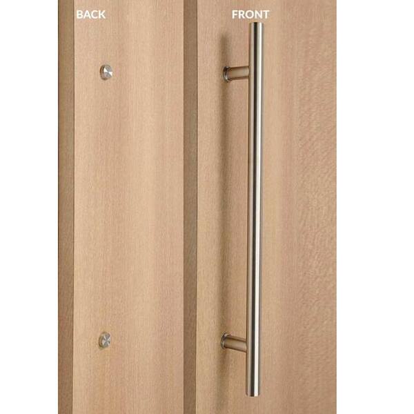 STRONGAR Ladder Style 36 in. x 1 in. Single-Sided Brushed Satin Stainless Steel Door Pull Handle with Decorative Fixing