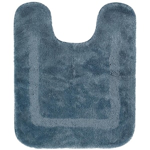 Facet French Blue 20 in. x 24 in. Nylon Machine Washable Bath Mat