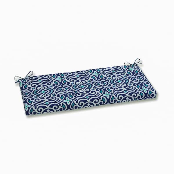 Pillow Perfect Other Rectangular Outdoor Bench Cushion in Blue