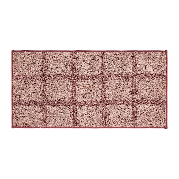 VHC BRANDS Connell 17 in. W x 36 in. L Red Tan Bathmat