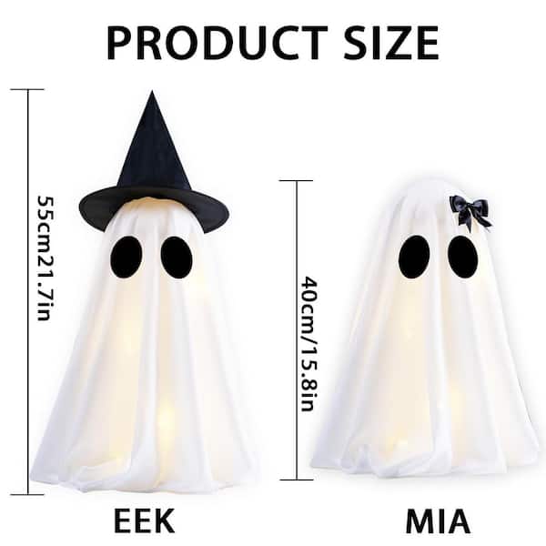 OGETFUUR 2 ft. Light Up Halloween Ghost Decorations, Set of 2 DIY