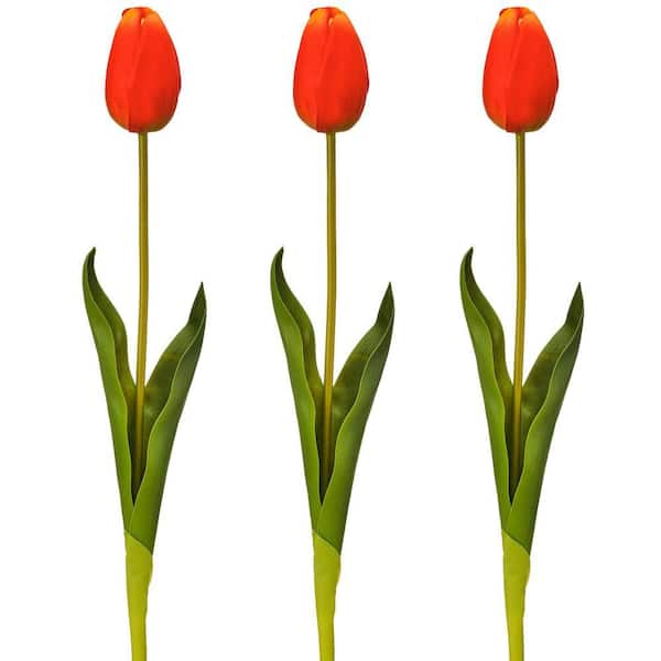 24 in. Orange Indoor Artificial Tulip Flower