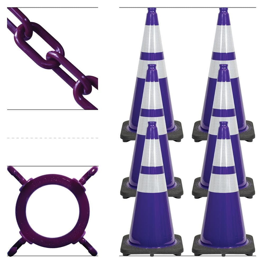 "28"" Purple Reflective Traffic Cone and Chain Kit" price history on PriceWatchPro