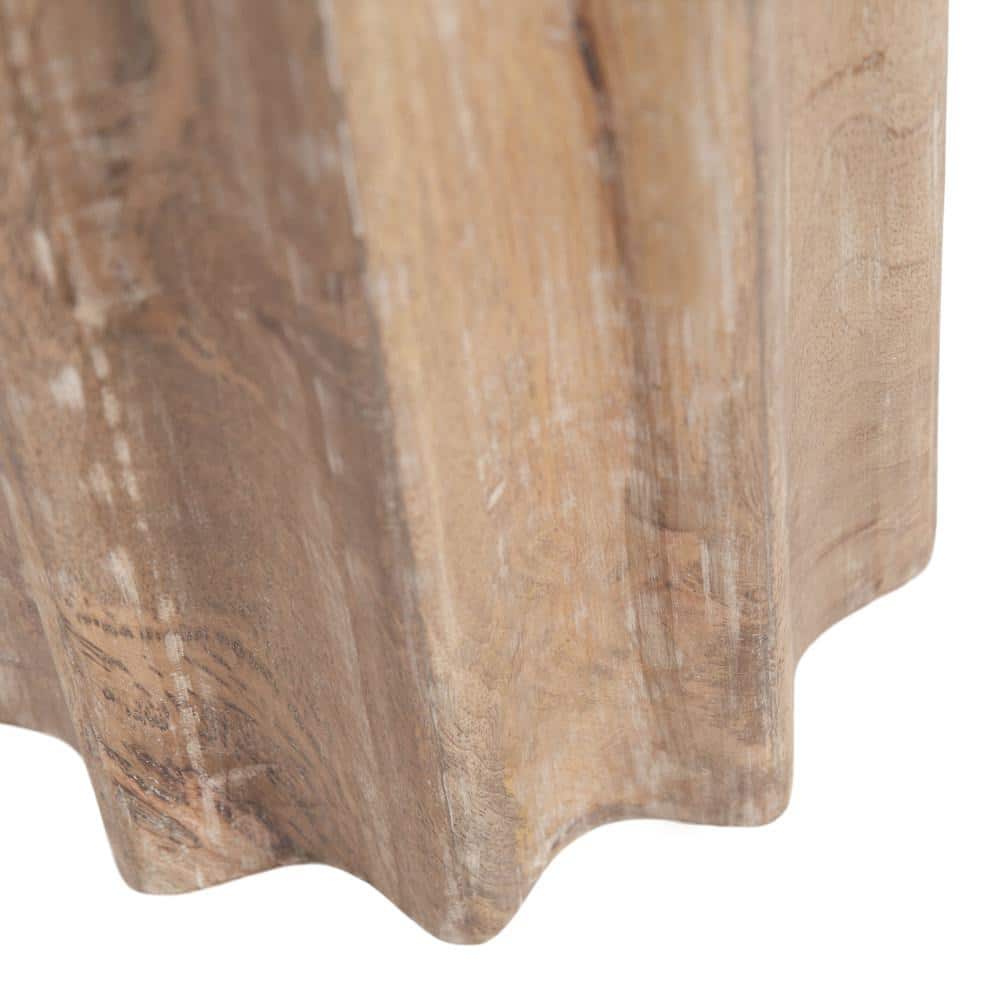 Gierson Natural Mango Wood Round Side Table, 12x12x22