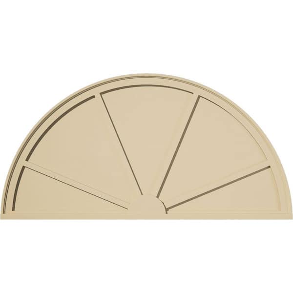 54-in. W x 27-in. H x 2-in. P Half Round 4 Spoke Signature Urethane Pediment, Primed Tan