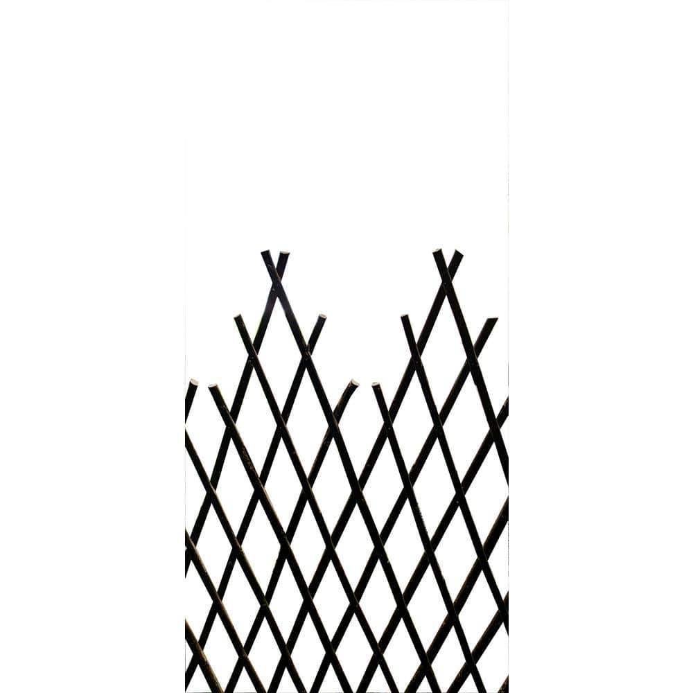 48'' Brown Willow Wood Picket Pattern Trellis