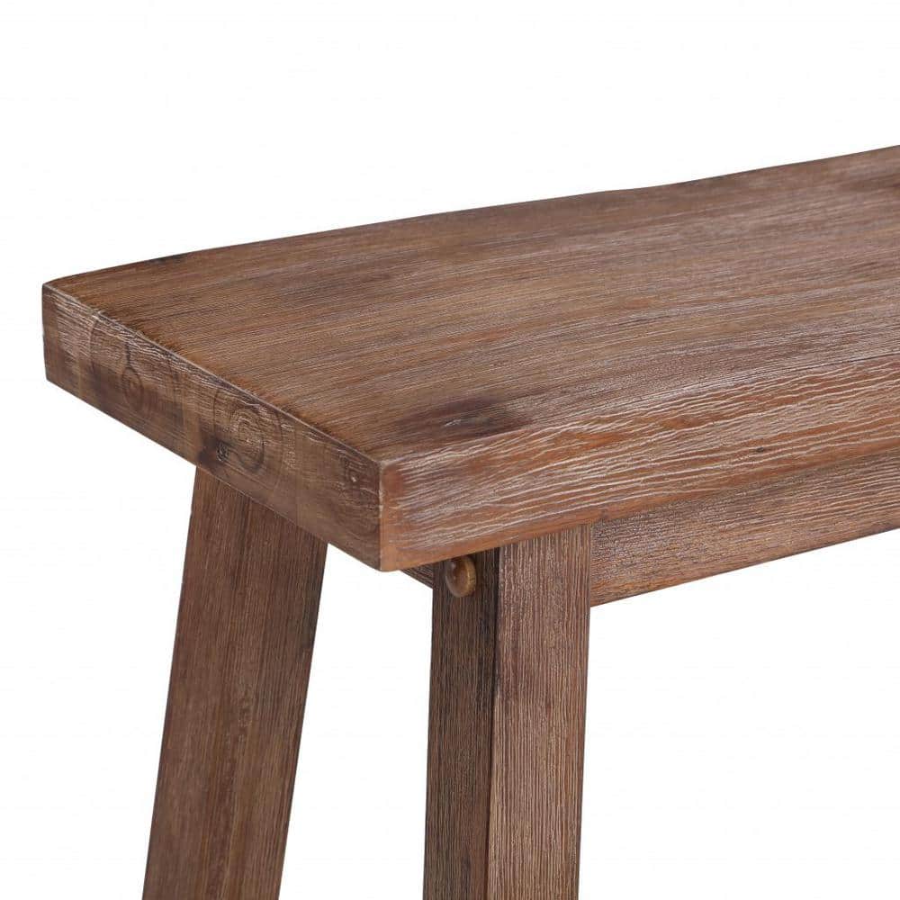 Sonoma Rustic 36" Barnwood Wire-Brush Solid Wood Dining Bench