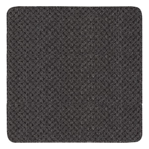 Waffle Dark Gray 31 in. x 31 in. Non-Slip Rubber Back Stair Tread Cover (Landing Mat)