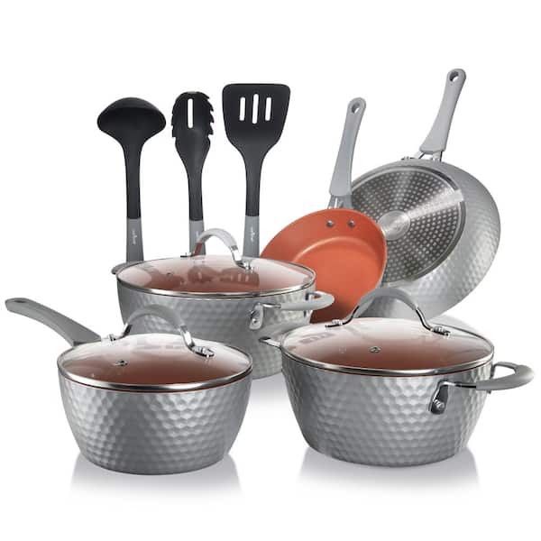 NutriChef Kitchenware 20-Piece Pots and Pans High-qualified Basic Kitchen Cookware Set, Non-Stick