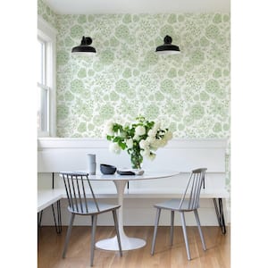 Ada Green Floral Wallpaper Sample