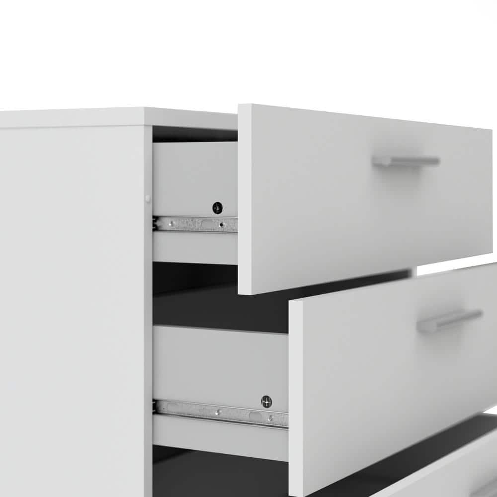 Austin 4-Drawer Sleek White Dresser with Metal Hardware