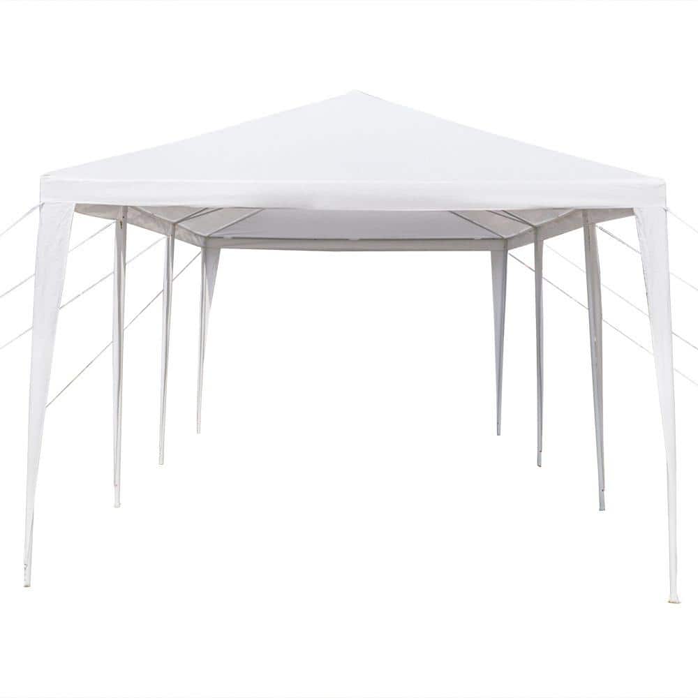 White 10x30 Ft Rectangular Outdoor Party Tent with Iron Frame